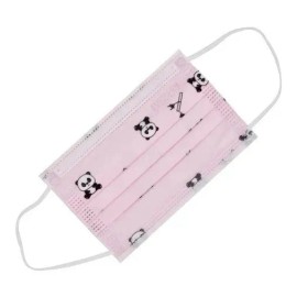 Cubrebocas Infantiles Tricapa Plisado Ambiderm Caja/50 Pz Color Rosa con Pandas