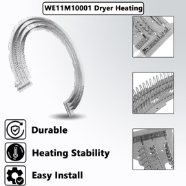 WE11M10001 Dryer Heating Element Compatible with GE Hotpoint Fisher Payke Dryer Laundry, Iron Chromium Dryers Heater Assembly Replace 17380082 WE11M10001 ETC