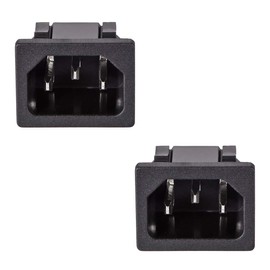 uxcell Panel Mount Plug Adapter AC 250V 10A C14 3 Pins IEC Inlet Plug Socket Staight Pack of 2