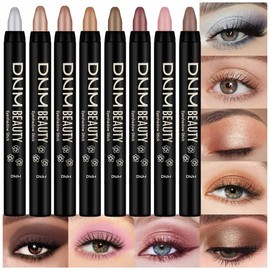 evpct 8Pcs Cream Eye Shadow Brightener Sticks Set for Wowen, Waterproof Long-Lasting Eye Makeup Kit, Multi-Color Natural & Shimmery Shades Contour Creamy Eyeshadow Stick Pen Pencil Crayon, Set05