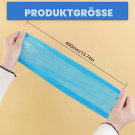 Pack of 200 Disposable Waterproof Sleeve Protectors 40 x 20 cm Disposable Arm Protectors with Elastic Band on Openings, Sleeve Protectors Against Dirt for Painting, Repairing, Cleaning, Tattooing, Showering (Blue)