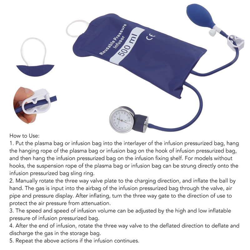 Pressure Infusion Cuff Reusable Infuser for Transfusion Emergency Surgery Salvage