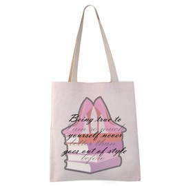 VAMSII Legally Musical Blonde Gift Tote Bag Elle Quote Gift being True to Yourself Never Goes out of Style Theatre Gift Bag (BEING TRUE Tote)