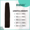 VINBAO Clip-In Real Hair Extensions Natural Black Real Hair Extensions