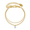 AURILYS Layered Anklet for Women, 18K Gold Plated Stainless Steel