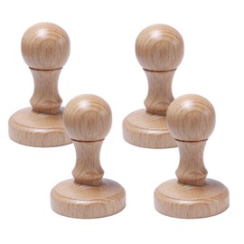4Pcs 40mm Wooden Knobs Stamp DIY Blank Seal Stamp Round Handle Stamp Blank Seal Carving Stamper for Stamp Making DIY Crafting Scrapbooking