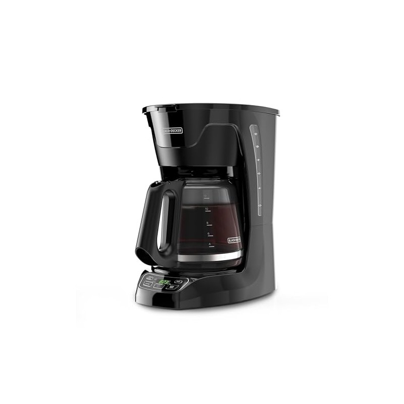 BlackDecker Cafetera Automatica con Panel Digital Programable,12 Tazas y Filtro