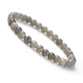 SIMPLÍ BASIC Natural 6MM Beige, Brown, Grey Combination Labradorite Crystal Stone Healing Bracelet for Women and Men with Attractive Gift Box