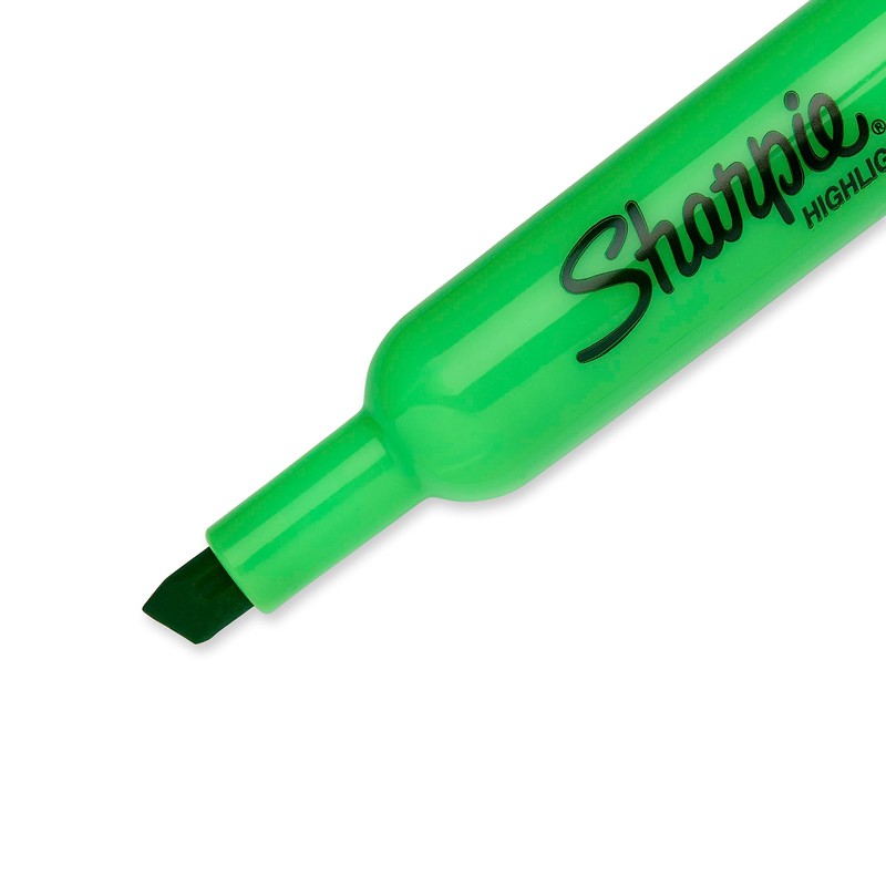 Sharpie ACCENT Highlighter, Tank Highlighter Chisel, 12 Pack, Fluorescent Green