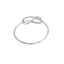 Silverly Women's 925 Sterling Silver Love Infinity Knot Thin Band String Design Stackable Ring
