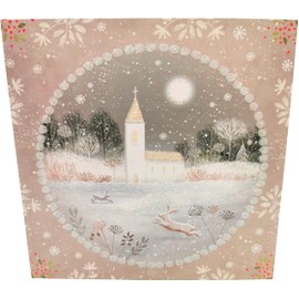 10 Religious Christian Christmas Cards - Square Cards ((22020) Doves & Church)