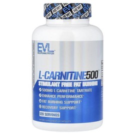 EVLution Nutrition L-Carnitine 500 500mg Capsules EVLution Nutrition L-Carnitine 500 500mg Capsules, 2, 120 Tablets / EVLution Nutrition L-Carnitine500 500mg Capsules 이블루션뉴트리션 L-카르니틴 500 500mg 캡슐, 2개, 120정