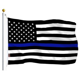 UD_G128 Combo Pack: USA American Flag 3x5 Ft 75D Printed Stars & Thin Blue Line Flag 3x5 Ft 75D Printed