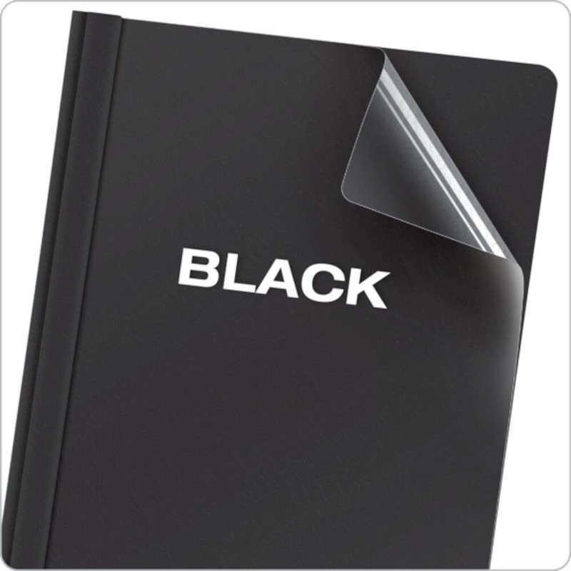 Oxford Clear Front Report Covers, Black, Letter Size, 25 per