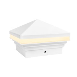GKOLED Low Voltage Pyramid Post Cap Light, Post Caps for 4"x4" and 3.5"x3.5" Wood or Vinyl Posts, for Deck Fence, 3W 12V AC/DC 3000K, IP65 Waterproof for Outdoor, White