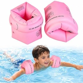Cinturón de Natación Hinchable para Niños, Paquete de 2 Flotadores de Brazo, Flotadores de Piscina, Bandas de Brazo, Anillos de Natación Inflables de