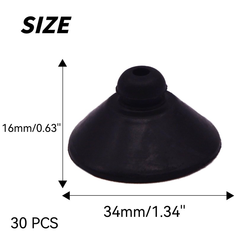 ANMOO Aquarium Suction Cup Clips, 30 Pieces, Black, for Fish