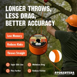 FORESTER Arborist Throw Line Kit | 9oz Throw Weight & 166ft Rope | Ultra Slick 100% Polyester Rope | Arborist Equipment for Tree Climbing