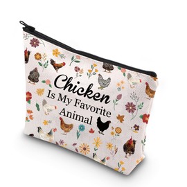 WCGXKO Chicken Lovers Gift Country Farm Women Chicken Cosmetic Bag Poultry Lover Gift (Chicken Is)
