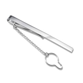 STERLL Herren Krawattenspange Silber 925 glänzend mit gezacktem Muster Schmucketui Geschenk für Mann