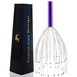36 Fingers Head Massager Scalp Massager and Head Scratcher for Relaxing Head and Body Perfect for Stress Relief and Relaxation (Purple) - Color: Blue