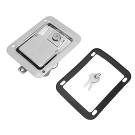 Toolbox Latch Flush Mount Locking Paddle Latch with 2 Keys for Trailer Truck Camper Electric Cabinet