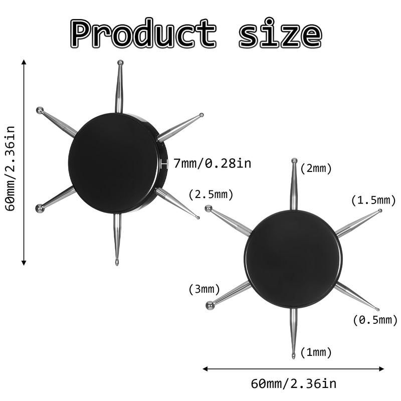 3 Pcs Nail Dotting Tools 6 In 1 Circular Nail