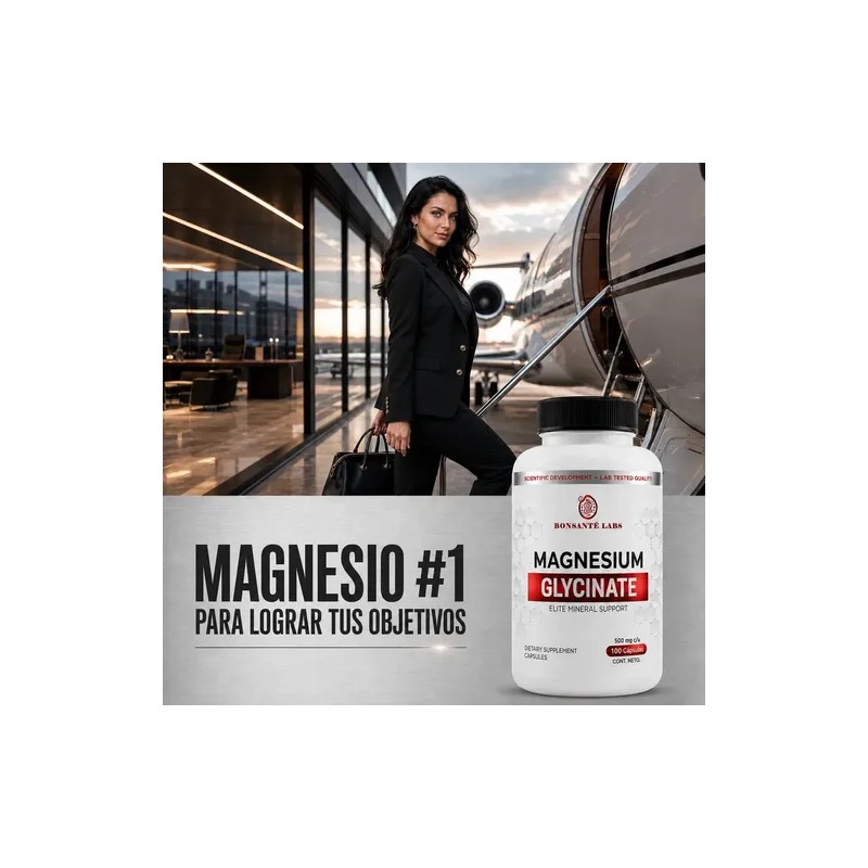 Glicinato De Magnesio Bonsanté Labs Magnesium Glycinate 500mg, 100 Caps