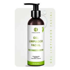 Pureza Natur Gel Limpiador Facial Con Acido Hialuronico, Aloe Vera Y Vitamina C | Jabon Dermolimpiador (cleansing) Para Todo Tipo De Piel 250ml