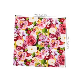 KONTONTY 7sheets Floral Patchwork Fabric Set Muslin Cotton Cloth Material DIY Quilting Pack