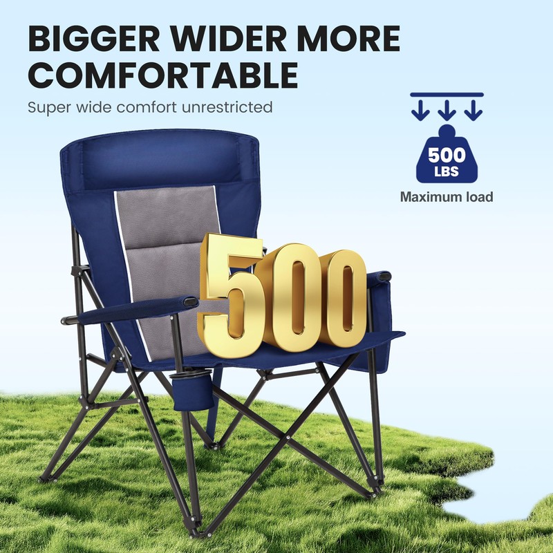 HIGH POINT SPORTS Oversized Camping Chairs for Adults, High Back