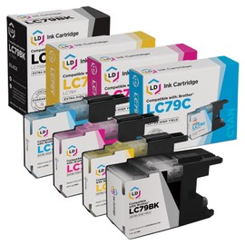LD Compatible Ink Cartridge Replacement for Brother LC79 Extra High Yield (Black, Cyan, Magenta, Yellow, 4-Pack) Compatible with MFC-J5910DW MFC-J6510DW MFC-J6710DW MFC-J6910DW