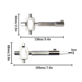 Abiyou Pack of 2 Universal Construction Keys, Zinc Alloy Architect Keys, Construction Site Keys with Measuring Gauge, Multifunctional Construction Key, Building Universal Keys, for Architects (Silver)
