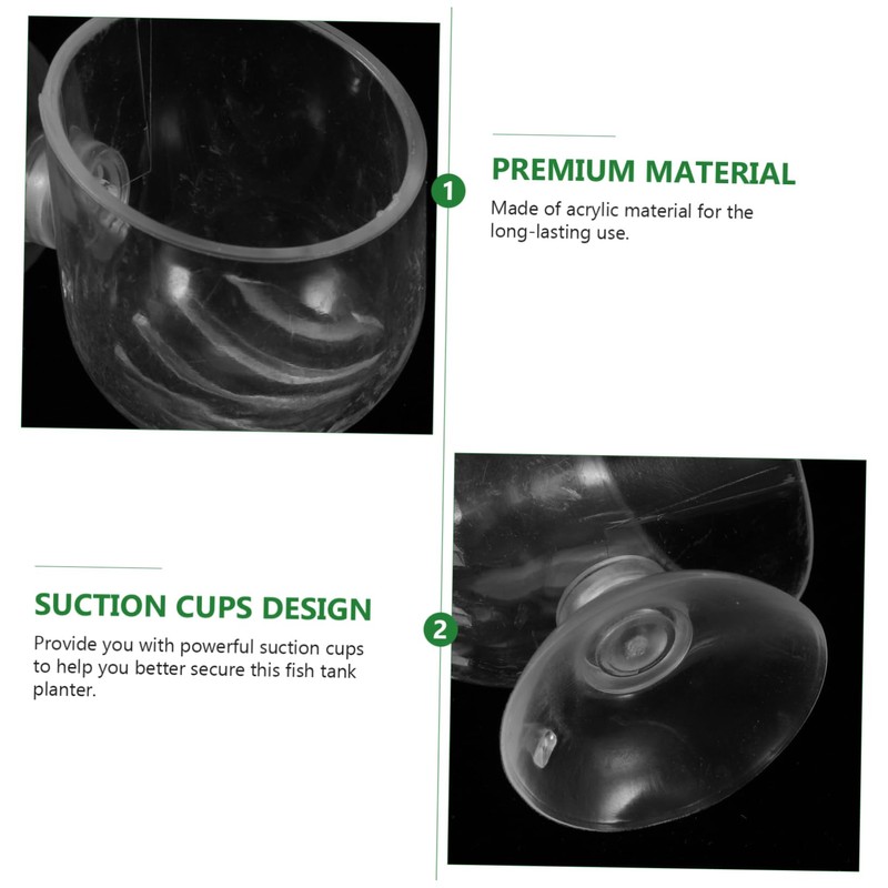 Ipetboom 4pcs Aquatic Plant Cups Transparent Acrylic Aquatic Plant Pot