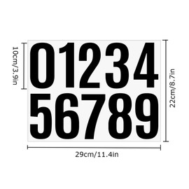 Esforzarse Pack of 10 Reflective Number Stickers 0-9, Sheet Number Stickers, Reflective Vinyl Number Stickers, Large Number Stickers, for Postbox, Windows, Signs (Black)