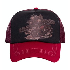 King Kerosin Mens Moto Psycho Baseball Cap, Red, One Size, red
