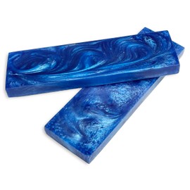 Whole Earth Supply Acrylic Handle Scales, 5 inch, Blue Pearl, Pair for Making Knife