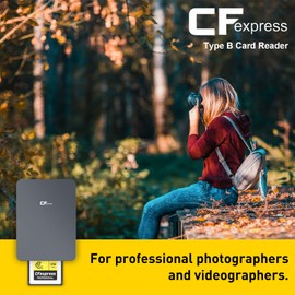 CFexpress Card Reader, 10Gbps Type B CFexpress Adapter USB C to USB C/USB A Memory Card Reader with USB3.1 Gen2 Transfer Speed, Compatible with Windows/Mac/Linux/Android