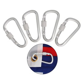 foxany Flags Snaps Hook, Aluminum Flags Pole Clips, Flags Hardware, Accessory for Backpack/Key Ring/Flags/Dog Leash (4 Pcs)