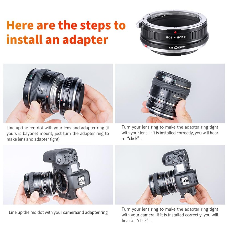 K&F Concept EOS to EOS R Mount Adapter, Compatible with