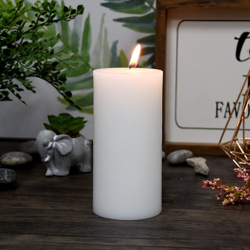 6 Inch White Citronella Pillar Candle
