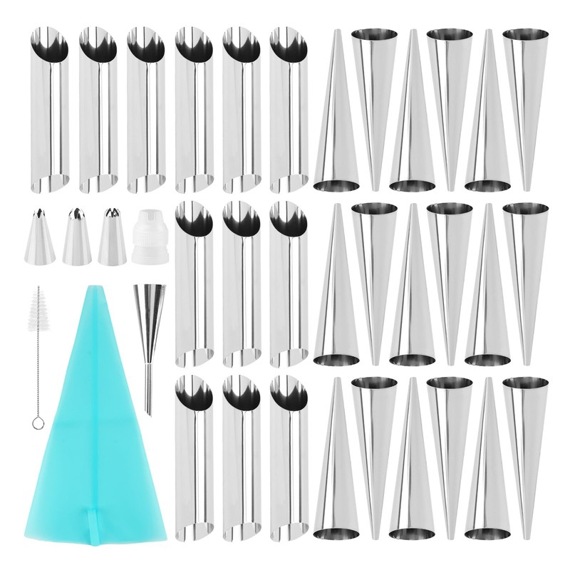 35pcs Cream Horn Kits for Baking, Cannoli Forms Tubes Kit,