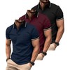 ZITY 3 Pack Men Polo Shirts Short Sleeve with Pocket