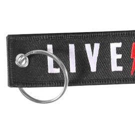 Pinstant LIVE FAST Death Danger Dangerous Race Sport Racing Motorcycle Motorbike Biking Biker Ride Riding Car Dirtbike Motor Vehicle Motorcycling Club Keychain Key Tag Chain Fob Ring, Mixed, 5.1 x 1.2