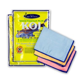 AQUA CLEAN Koi Mikrofaser Tuch Spezialfaser, zum Reinigen Trocknen Polieren, Set 6-teilig (2x 3 Stück), 45x33cm