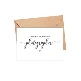 GreenStar Gifts Thank You For Being Our Photographer Card - Photographer Thank You Card - Bridal Party Wedding Card - Photographer Appreciation Card - Funny Wedding Party Card