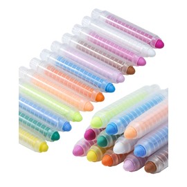 jwviachal Non-Toxic Dustless Chalk, Colored Chalk With Holder, Best Drawing Writing Tool for Classroom, Home, and Cafe,12 pack