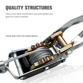 YATOINTO Come Along Winch 5 Ton Hand Winch 9.84Ft with 3 Hooks Heavy Duty Dual Ratchet Cable Winch Puller with Two 1"x8FT Lifting Sling Automotive Towing Hoist Puller for Recovery Moving Securing