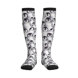 Cayiibe Penguin Compression Socks for Women Men Circulation Graduated Supports Socks for Running Athletic Sports Travel Nurse