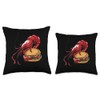 Cherry Shrimp Eating A Hamburger Throw Pillow